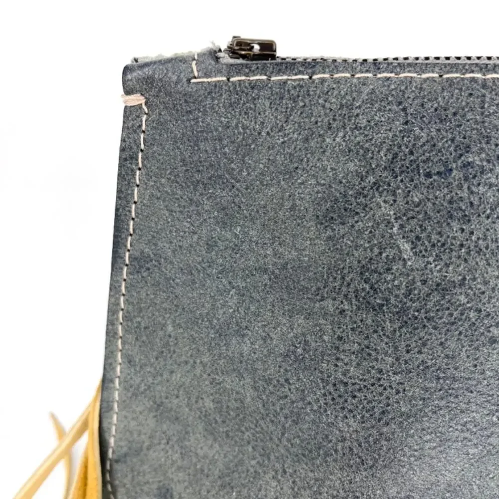 Snakeskin Clutch with Leather Zipper Pull‎ and Bead Detail Rare